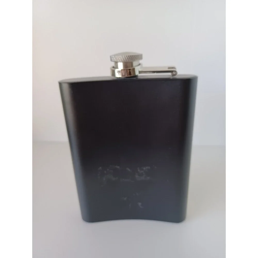 Pick Your Poison Halloween Black Skull Flask Drinkware